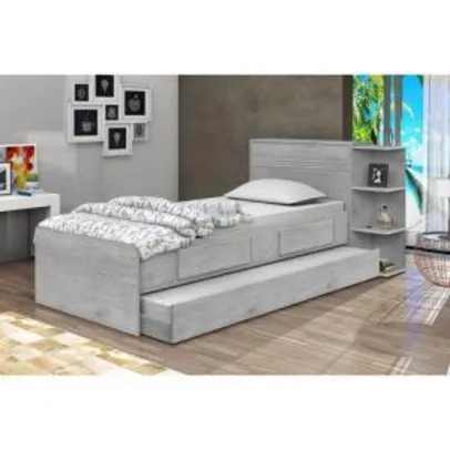 Cama bibox jade com auxiliar e prateleira- J&A - Solteiro - R$445