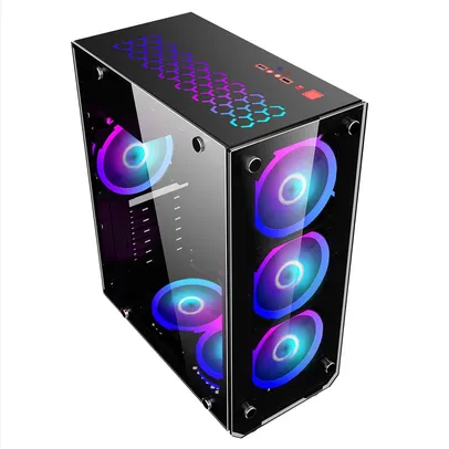 Gabinete Gamer Mymax Vulcano, USB 3.0, sem Cooler, Preto