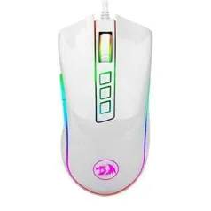 Mouse Gamer Redragon Cobra, RGB, 7 Botões, 10000DPI, Lunar White | R$ 120