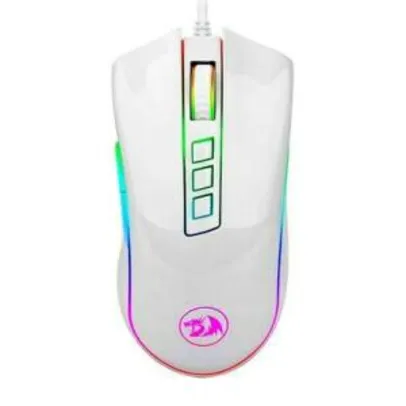 Mouse Gamer Redragon Cobra, RGB, 7 Botões, 10000DPI, Lunar White | R$ 120