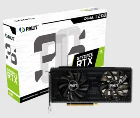 Placa de Vídeo Palit NVIDIA GeForce RTX 3060 Dual, LHR, 12GB, GDDR6, 192bit, DLSS, Ray Tracing