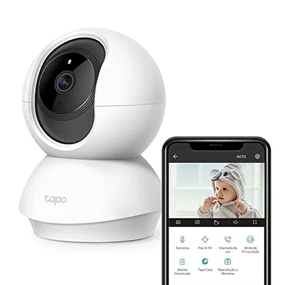 Câmera de Segurança Wi-Fi 360º TP-Link Full HD, Tapo C200, Compatível com Alexa