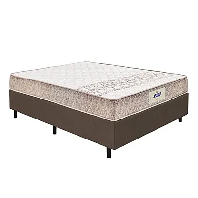 Cama Box Casal Colchão Molas 138x188x58cm Vibe Gazin Marrom/Branco 100kg Por Pessoa