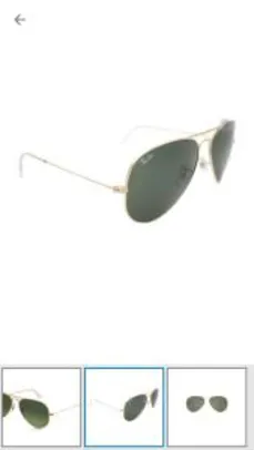 Óculos de Sol Ray Ban Aviador Clássico RB3025 Unissex Dourado/Verde