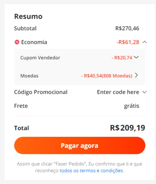 Imagem na descrição da promoção