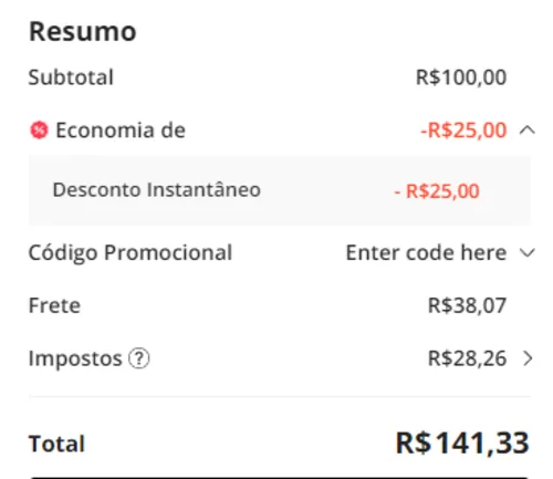 Imagem na descrição da promoção