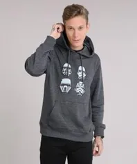 Blusão masculino em moletom star wars com capuz M ou G - R$37