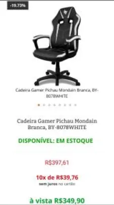 CADEIRA GAMER PICHAU MONDAIN BRANCA, BY-8078WHITE R$350