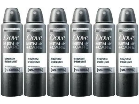 Desodorante Aerossol Antitranspirante Masculino - Men+Care Sem Perfume 150ml Cada 6 Unidades R$55