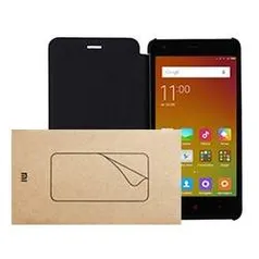 [Mi Store]Capa Protetora com Flip (Preta) + Película Protetora Clear para Redmi 2 por 11