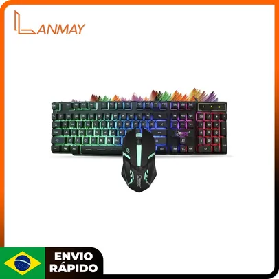 [DoBrasil/Moedas] Kit Mouse 3200dpi e teclado Gamer  Semi Mecânico dw 300 Rgb Durawell 