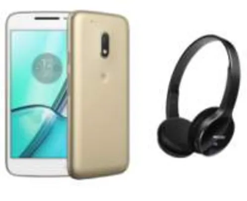 Smartphone Motorola Moto G 4 Play Dtv Dourado + Fone Bluetooth  por R$ 509