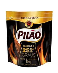 [+ por - 11,39] Café Pilão Torrado e Moído 252 Graus Abre e Fecha 500g