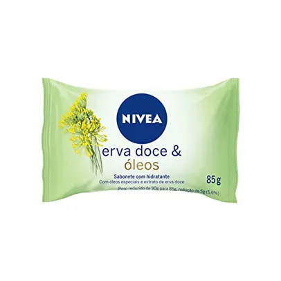 (RECORRÊNCIA) NIVEA Sabonete em Barra Erva Doce & Óleos 85g Limpa e cuida da pele, com óleos veg