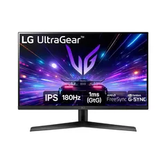 Monitor Gamer LG UltraGear 27 IPS Full HD, 180Hz, 1ms, DisplayPort e HDMI, G-Sync, FreeSync, HDR10, sRGB 99%, Preto - 27GS60F-B