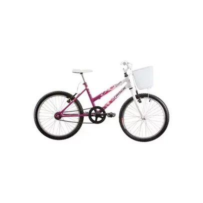 [APP] Bicicleta Aro 20 Cindy Com Cesta Sem Marcha Magenta e Branco Track & Bikes