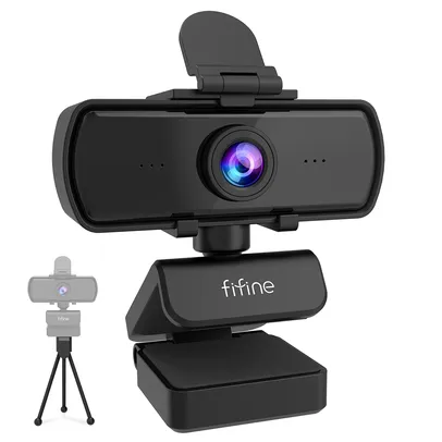 [ APP | TAXA INCLUSA ] Webcam FIFINE Full HD 2k 1440p com Microfone e Tripé, PC, USB, Desktop, Laptop, Transmissão ao Vivo, Vídeo, Calling-K420