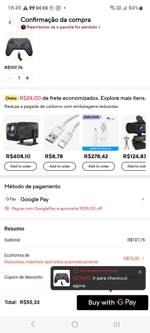 Imagem na descrição da promoção