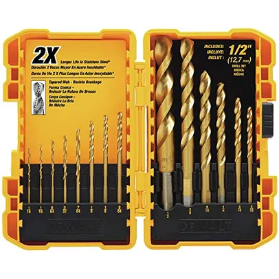 Kit de brocas DEWALT DW1341, 14 peças