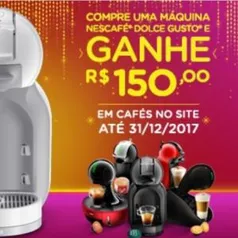 Compre e cadastre uma máquina NESCAFÉ® Dolce Gusto® e ganhe R$150,00 em cafés no site.