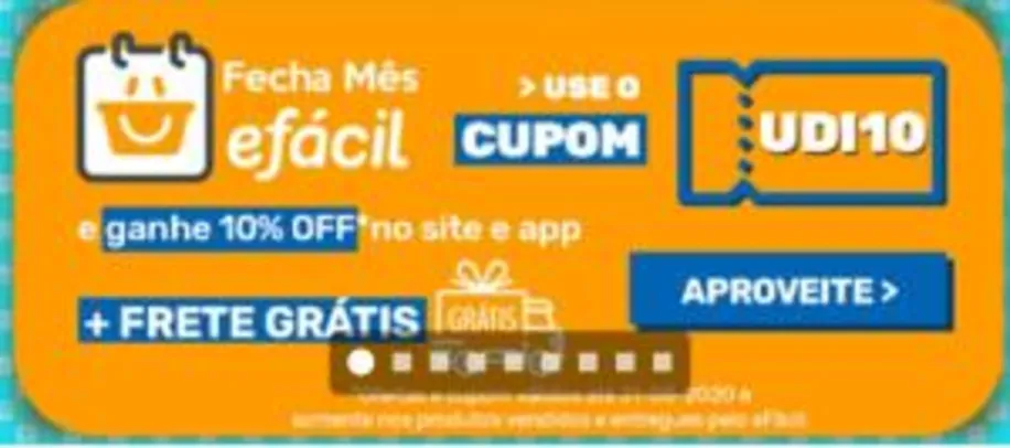 Cupom 10% OFF + frete grátis