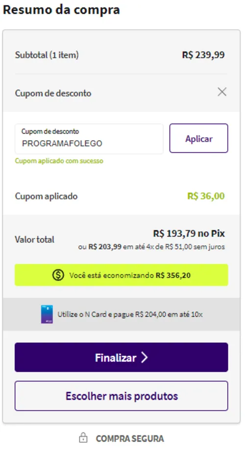 Imagem na descrição da promoção