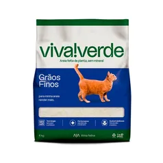 Areia Higiênica Viva Verde Grãos Finos para Gatos - 4kg