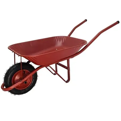 Carrinho de Mão Esfera 45L Chapa 26 Pneu Camara 3,25 x 8 Vermelho