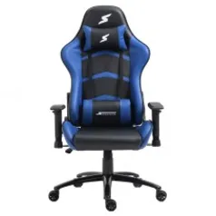 Cadeira Gamer SuperFrame Elite, Reclinável, Preto e Azul