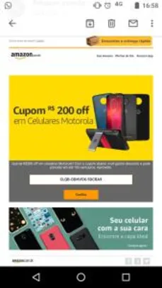 R$200OFF em Celulares Motorola na Amazon