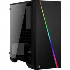 Gabinete Gamer Mini Tower RGB Mini Cylon Preto AEROCOOL