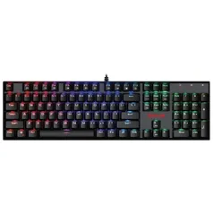 (Primeira compra) Teclado Mitra Gamer RGB Redragon Preto Switch Outemu Marrom | R$251