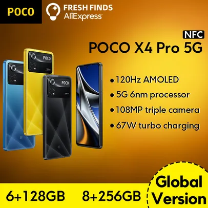 Smartphone POCO X4 PRO 128GB 6GB 5G Tela 6.5" NFC - Versão Global