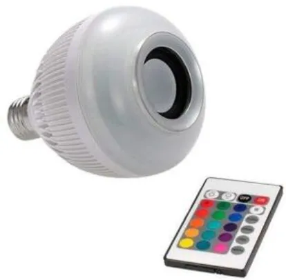 Lampada Musical LED com Caixa de Som Bluetooth 3w MP3
