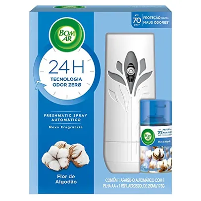 Aromatizador Bom Ar Spray Automático Freshmatic Flor de Algodão Aparelho + Refil 250ml