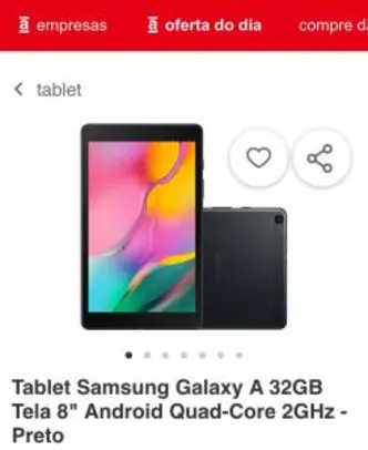 Tablet Samsung Galaxy A 32GB Tela 8" Android Quad-Core 2GHz - Preto | R$599