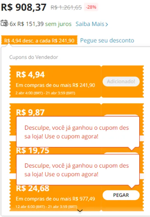 Imagem na descrição da promoção