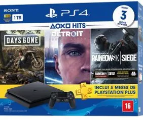 PS4 SLIM 1TB HITS BUNDLE 5 + CONTROLE DUALCHOCK 4 - R$1600