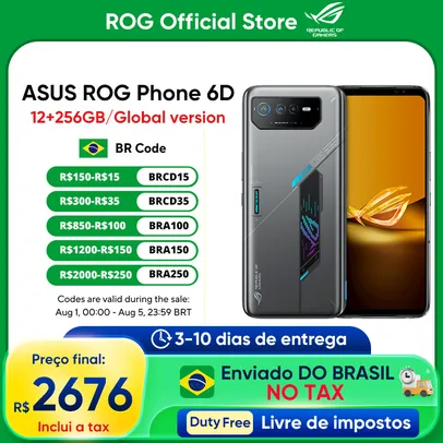 [Do Brasil] Smartphone ASUS ROG Phone 6D, 12GB RAM e 256GB ROM