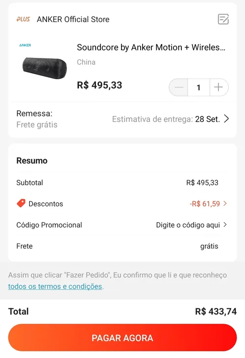 Imagem na descrição da promoção