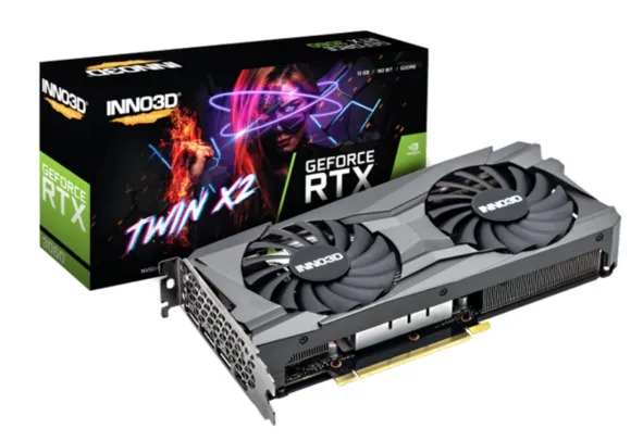 Placa de Vídeo INNO3D GeForce RTX 3060 TWIN X2, 12GB, GDDR6, DLSS, Ray Tracing, N30602-12D6-119032AH