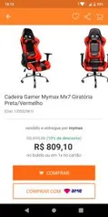 Cadeira gamer Mymax mx7 | R$809