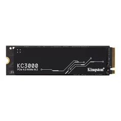 SSD 1TB Kingston KC3000, M.2 2280 PCIe, NVMe, Leitura: 7000MB/s e Gravação: 6000MB/s - SKC3000S/1024G