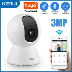 Camera de Segurança 1080p Tuya Inteligente Mini Wifi Interna  Com Rastreamento Automático