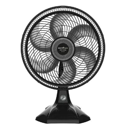 Ventilador De Mesa 40cm 6 Pás 150 W Maxx Force Britânia Bvt400 Preto Com Prata 127v