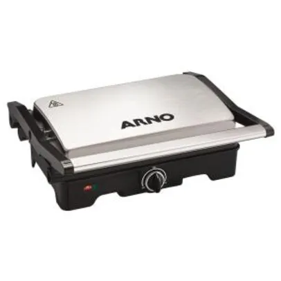 Grill Arno Dual Gnox com Antiaderente – Preto e Inox R$ 150