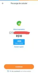 [Usuários Selecionados] R$5 de desconto para recarga Oi