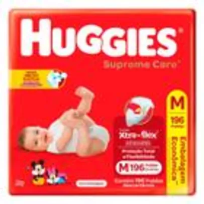 Fralda Huggies Supreme Care Tamanho M 196 Fraldas Descartáveis