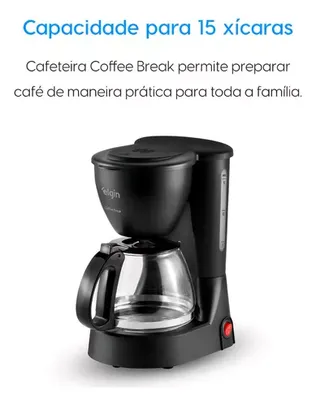 Cafeteira Elétrica 15 Xícaras Elgin Coffee Break Preta 220v