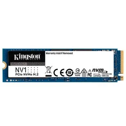 SSD Kingston NV1 500GB,M.2 2280 NVMe, Leitura: 2100 MB/s, Gravação: 1700 MB/s | R$410